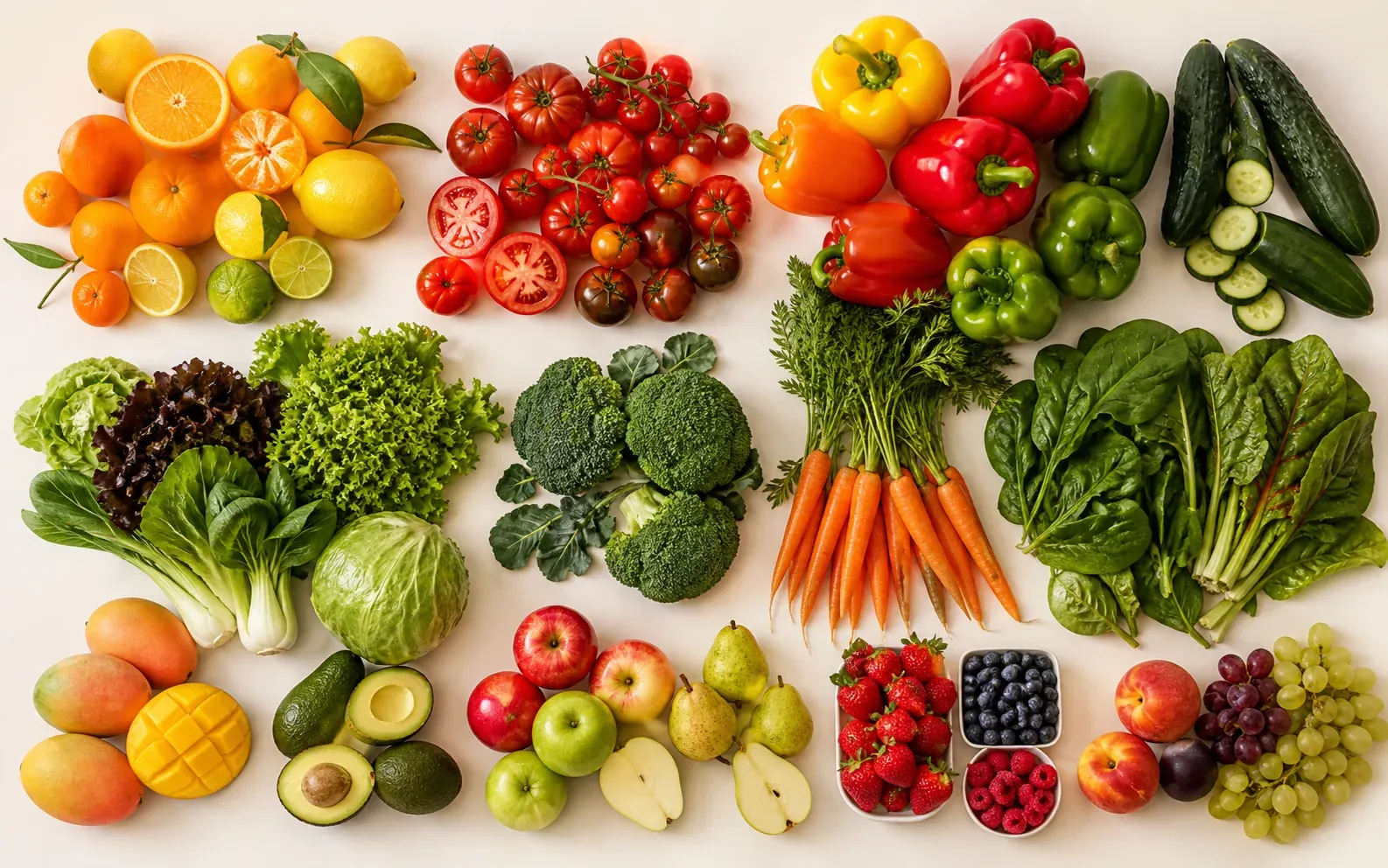 Surtido de frutas verduras y hortalizas frescas